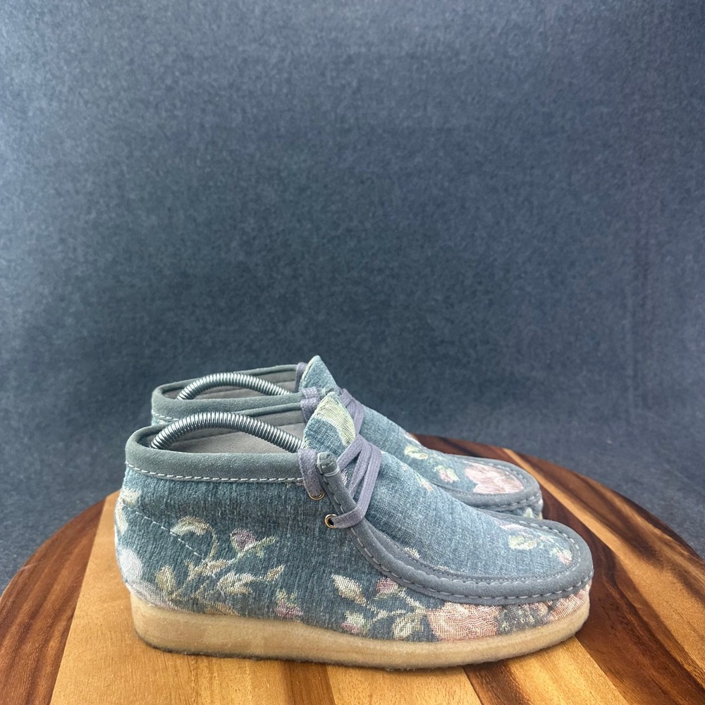 Clarks Wallabee Womens 9 Green Floral Tapestry Crepe Sole Boots 26169842